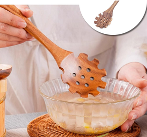 Cuillère à pâtes en bois avec long manche, résistante, pour servir, compatible lave-vaisselle, à prix avantageux - Product Image 5