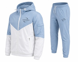 Conjunto de Chaqueta y Pantalones Cortavientos Ligeros con Bloques de Color para Hombre, Ropa de Ocio para Primavera, Corte Regular de Longitud Completa - Product Image 4