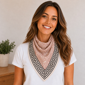 Casual Geometric Print Cotton Bandana <b>Square</b> <b>Scarf</b> Multifunctional Handmade Summer Accessory Eco Friendly Kerchief - Product Image 1