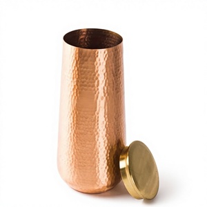 Botella de Agua 100% Cobre Puro, Estilo Americano, Ecológica, Apta para Lavavajillas, con Tapa de Paja y Agarre Manual - Product Image 3