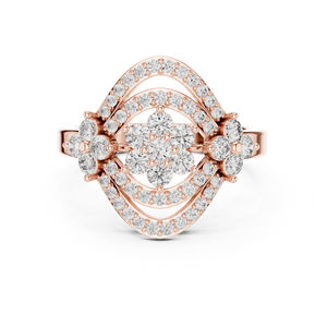 Bague de fiançailles en or rose 14 carats avec diamant rond cultivé en laboratoire pour femmes |   Nouveau diamant cultivé - Product Image 1