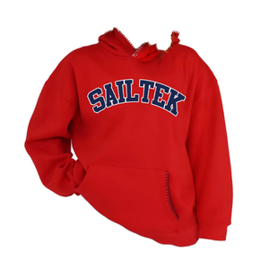 Sweat-shirt à capuche rouge pour femme Sailtek, manches longues, en molleton de coton respirant, décontracté pour l'automne, avec logo imprimé sur le devant, coupe classique - Product Image 1