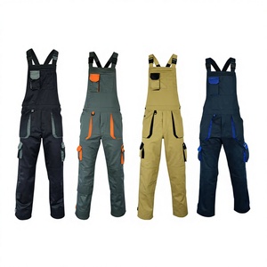 Men's Waterproof Silk Screen Printed Work Overalls Pockets Multiple Colors Durable Cotton Blend <b>Construction</b> <b>for</b> Industrial Use - Product Image 1