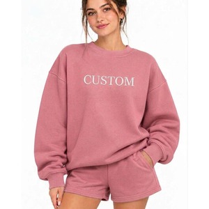 Buy Manufacturer Custom <b>Women</b> Streetwear Casual Sweatshirt and <b>Shorts</b> <b>Set</b> <b>Women</b> Two Piece <b>Set</b> With Customized Logo - Product Image 1