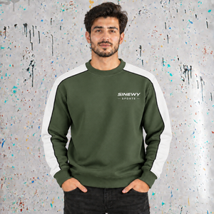SINEWY Pull à capuche pour homme en molleton, coupe classique, manches raglan, 100 % coton tricoté, couleur unie, logo imprimé sur le devant, respirant, décontracté - Product Image 1