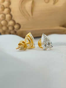 Boucles d'oreilles clous en diamant taille princesse cultivé en laboratoire, or rose 10K/14K/18K, halo carré, bijoux de luxe pour mariage pour femme - Product Image 4