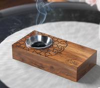 Brûleur d'encens traditionnel arabe en bois d'acacia indien, parfum Fraise, Musc, Fleur d'Oranger, Anis étoilé couleur naturelle