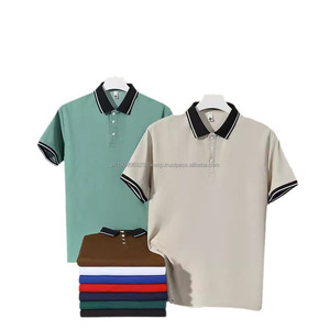 Camiseta Polo Personalizada de Fábrica para Hombre, de Alta Calidad con Patrón Geométrico Bordado, Técnica Oscura, Talla Grande para Hombre - Product Image 2