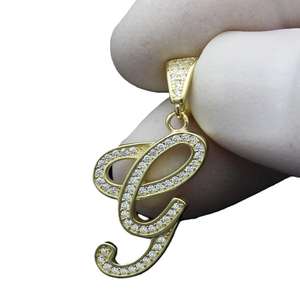 Colgante de Moissanita con Letra G al por Mayor, de Plata de Ley 925, con Incrustaciones de Diamantes, sin Cadena, Ideal para Regalo - Product Image 5