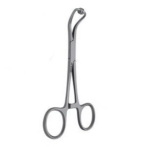 Pince à serviettes Hoff 5,25 pouces, courbée, arrondie, à dents croisées, en acier inoxydable, instrument chirurgical réutilisable pour interventions médicales - Product Image 6