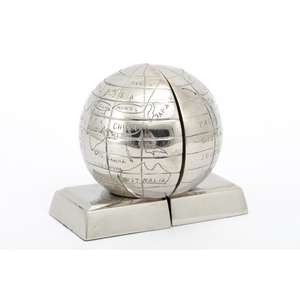 Regalos Empresariales, Sujetalibros de Globo Terráqueo Plateado, Organizador de Revistas, Libros y Periódicos, Decoración de Mesa, Sujetalibros Decorativos, Última Llegada - Product Image 1