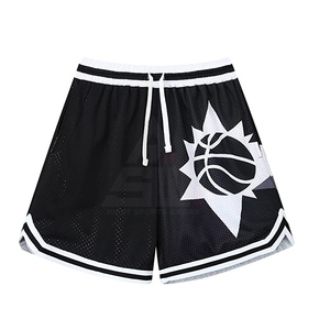 Shorts décontractés pour hommes 100 % polyester, style urbain, couleur unie, imprimé vintage par transfert thermique, avec cordon de serrage, tricoté – Grande Vente - Product Image 6