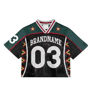 Maillot de football américain rétro tendance, style streetwear, impression sublimée personnalisée, jersey en mesh cousu. - Product Image 1