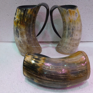 ฮอร์นแก้วแบบชาวไวกิ้งแกะสลักงานทำจากธรรมชาติสั่งทำได้แตรสำหรับดื่มบัฟฟาโล KOI ถ้วย tankard Horn สำหรับเบียร์ - Product Image 1