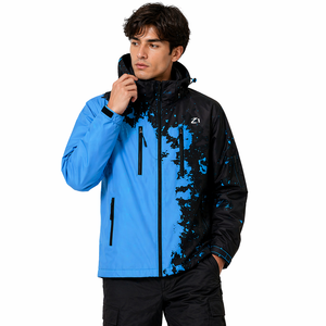 2026 Trendy Customized Design Zip up <b>Heat</b> Reactive Fabric <b>Heat</b> Reactive Jacket Windbreaker <b>Coat</b> Blue <b>Heat</b> Reactive Men's Jackets - Product Image 3