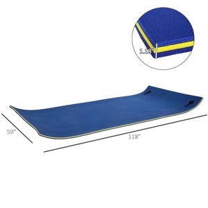 Grand tapis flottant bleu 10 x 5 pieds, en mousse 3 couches, épais et durable, pour piscine, lac et activités aquatiques - Product Image 2