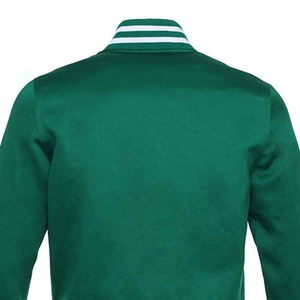 Blouson universitaire en coton style urbain pour homme, motif uni, col montant, service OEM, broderie personnalisée, vente en gros - Product Image 5