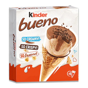 Offre Spéciale : Bâtonnets de crème glacée Kinder Bueno White 4x92ml x8 – Dessert glacé importé, chocolat crémeux aux noisettes – Pack familial – Édition limitée - Product Image 1