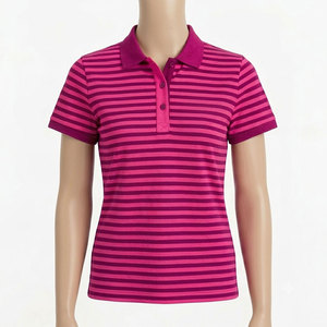 Polo de sport de luxe pour femme Ringer, tissu en mélange de coton de qualité supérieure, manches courtes, anti-rétrécissement, style décontracté streetwear - Product Image 1