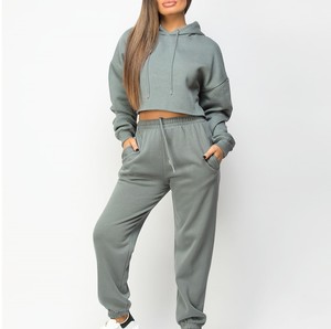 Ensemble de survêtement pour femmes, personnalisé, athlétique, 2 en 1, en coton écologique, sweat-shirt à capuche et pantalon de jogging, vêtements de sport, qualité supérieure - Product Image 1