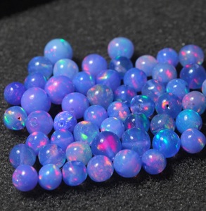 ลูกปัดโอปอลสีม่วง โอปอลเอธิโอเปียธรรมชาติ พลอยโอปอลเม็ดเดี่ยว ขนาด 4-6 มม. โอปอลไฟหลากสี สำหรับทำเครื่องประดับ - Product Image 1