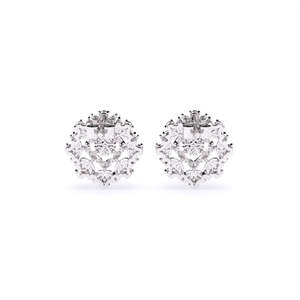 Pendientes de Aro de Oro 9K Certificado de Lujo con Engaste de Zirconia Cúbica de Corte Cojín, Diseño de Corona Bohemia para Joyería de Boda Femenina - Product Image 3
