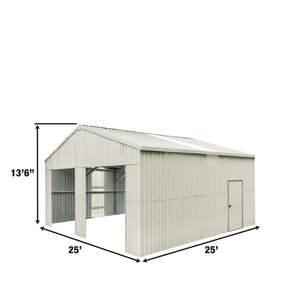 Garage double en métal de 25' x 25' avec porte latérale, modèle D0100X3ASQJ, discontinué - remplaçé, boîte 01, boîte 02, garage préfabriqué, rangement - Product Image 4