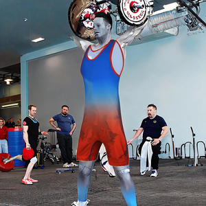 ชุดนักมวยปล้ำคุณภาพสูงสำหรับผู้ใหญ่ ผลิตจากโพลีเอสเตอร์ 100% รับสกรีนโลโก้ แห้งเร็ว ระบายอากาศได้ดี น้ำหนักเบา เหมาะสำหรับยกน้ำหนัก ไซส์ใหญ่ - Product Image 3