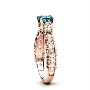 925 plata esterlina único laboratorio creado azul verdoso Montana zafiro venta al por mayor anillo de piedras preciosas piedra semipreciosa joyería tienda - Product Image 2