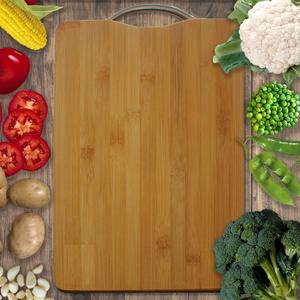 Tabla de cortar de bambú con mango, tabla de cortar de madera para preparar y servir alimentos en la cocina - Product Image 6