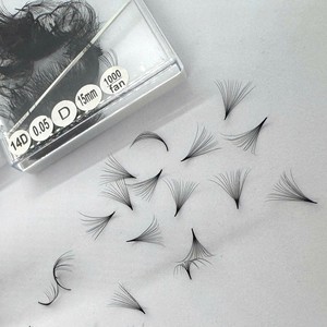 Extensions de cils personnalisables de haute qualité 10D-20D en cheveux synthétiques naturels longs et étroits, courbure CC/DD/M/L, vente en gros - Product Image 2