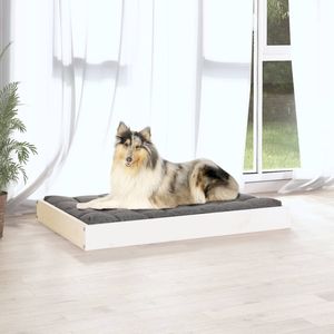 Cama Minimalista Mediana para Perro, de Madera de Pino Sólido Blanca - Product Image 5
