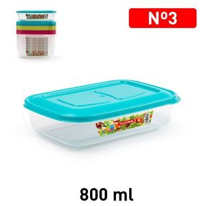 Contenitore per alimenti rettangolare da 800 ml, ermetico con coperchio, per uso in cucina - Product Image 1