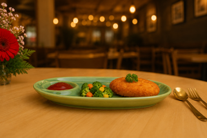 Restaurant Kitchen Luxury Green <b>Plate</b> Irregular Porcelain Dishes <b>Plates</b> New Design <b>Ceramic</b> <b>Plates</b> With Dipping Saucer - Product Image 3