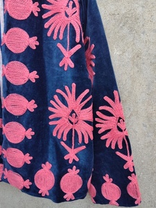 Boho Velvet Suzani Embroidered Quilted Jacket Breathable Cotton <b>Winter</b> <b>Coat</b> - Product Image 5
