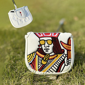 SOSH4 Housse de tête de club de golf personnalisable en cuir PU, motif feuille, fermeture magnétique durable, couleurs unies, résistante à l'eau, édition limitée - Product Image 2