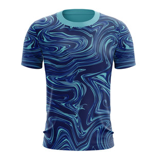 T-shirt personnalisé OEM pour homme, imprimé par sublimation, 100% polyester, texture lisse, manches courtes, léger, respirant, streetwear décontracté - Product Image 5