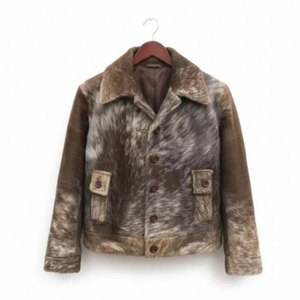 Chaqueta de Cuero Acolchada de Piel de Vaca Personalizada de Alta Calidad con Botones y Cierre de Cremallera, Transpirable, Ecológica, de Capa Gruesa para Invierno 2026 - Product Image 1