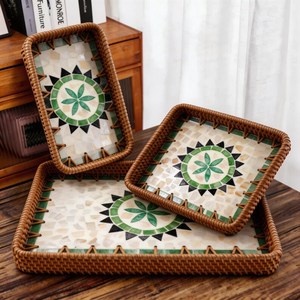 Best Indian Rattan Serving Tray Custom Round Tray Natural Wood for Home & Hotel & Restaurants Use Customize size Shape - Product Image 1