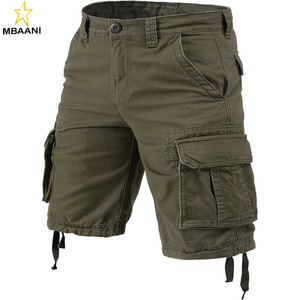 Shorts cargo pour homme en coton, coupe décontractée, style outdoor, multi-poches - Product Image 1