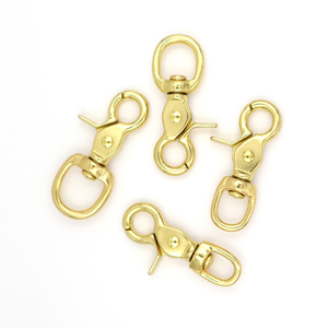 Mousquetons de sécurité professionnels en laiton Boulon pivotant à œil rond Boutons-pression Boucles de barre centrale avec anneaux à rouleaux Dees - Product Image 4