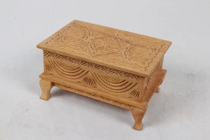 Carved <b>Wooden</b> Gift Box Decorative <b>Storage</b> Case Handcrafted Memory <b>Chest</b> for Holiday Promotional Gifting - Product Image 1