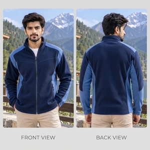 Men Puller <b>Fleece</b> <b>Zipper</b> Jacket Crafted From Midweight <b>Fleece</b> Textile Comfortable Layering Fit High Neck Design Secure <b>Zipper</b> - Product Image 6