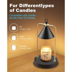 Dimmable Black Electric Candle Warmer Lamp with <b>Timer</b> Scented Wax Jar Candles Warmer Jar Candle Lamp - Product Image 2
