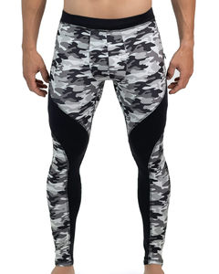 Pantalon de yoga respirant de haute qualité pour homme, legging de sport compressif avec poches, taille élastique, en coton/fibre de bambou - Product Image 1