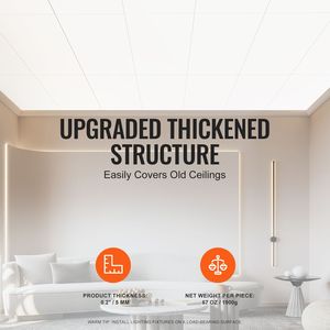 Pannelli per Controsoffitto in Schiuma PVC Premium, Confezione da 10, 24 x 48 Pollici, Facile Installazione, Montaggio a Incastro, Ignifughi con Buona Flessibilità - Product Image 4