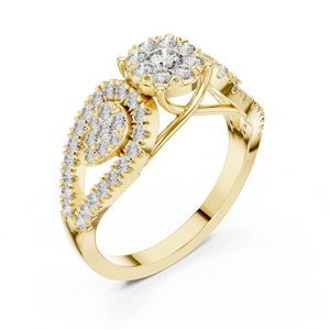 Anillo de Uso Diario de Oro Amarillo de 14K con Diamante Cultivado en Laboratorio para Mujer |   Diamante Cultivado Nuevo - Product Image 3