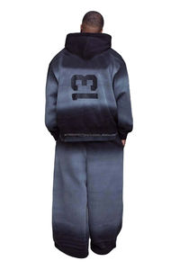 เสื้อฮู้ดผู้ชายทรงโอเวอร์ไซส์ผ้าซักปักลายเย็บปะติดผ้าซักแบบสตรีทไซส์ใหญ่พิเศษโลโก้ออกแบบได้ตามต้องการ - Product Image 6