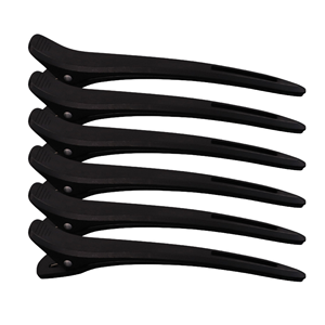Lot de pinces crocodiles noires personnalisées, robustes et à grande force de maintien, en plastique professionnel, pour un coiffage et un sectionnement faciles à la maison et en salon - Product Image 1