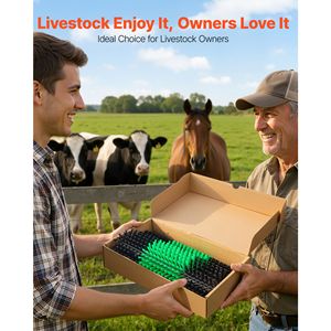 Cepillo rascador para ganado, paquete de 2, poste rascador para cabras y vacas con 8 tornillos, 16.9" x 7.5", masajeador de PP para aliviar la picazón - Product Image 6